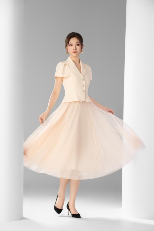 烟粉纱幔小西裙